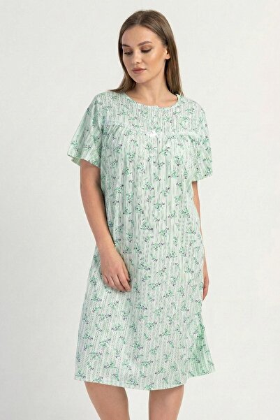 cotonhause Women's Plus Size Short Sleeve Green Nightgown Cot272499