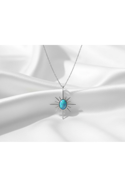 Medusa Gift 925 Ayar Gümüş 14 Ayar Altın Kaplama Opal Taşlı Kutup Yıldızı Kol...