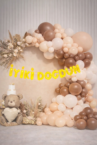 ENG PARTİ DÜNYASI 115 Piece Birthday Balloon Concept - Happy Birthday Set Eng...