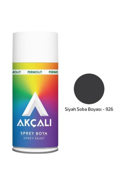 Akçalı 926 ISIYA DAYANIKLI SPREY SOBA BOYASI SİYAH 400 ML