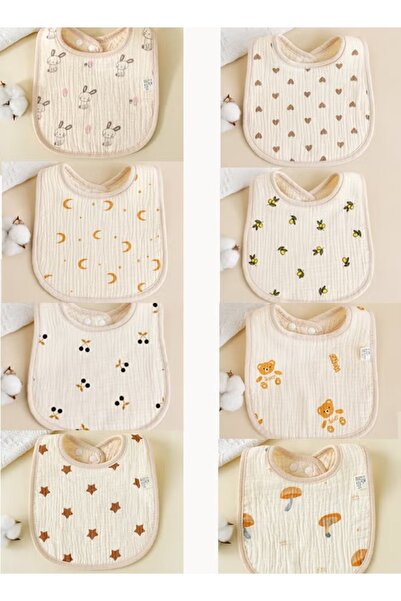 Generic 8PCS Baby Bibs U-Shaped Cotton Baby Bibs Baby Saliva Towel Teething B...