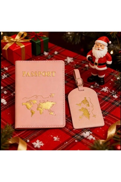 Silpus World Map Premium Passport Cover + Luggage Tag Set