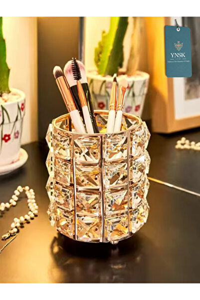 YNSK فخامة |   كريستيلا |   حامل أقلام فاخر لسطح المكتب، حامل فرشاة مكياج، من...