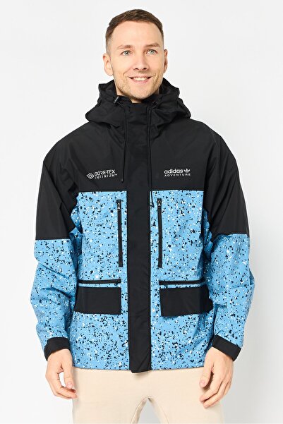 adidas Men Sportswear Fit Long Sleeve Outdoor Hooded Jacket, Multicolor