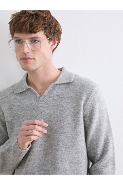 LC Waikiki Southblue Polo Neck Knitwear Men's Sweater