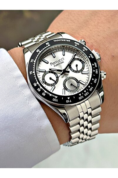 Ferrucci Men's Wristwatch with Functional Silver Color Steel Band Frc2035Mr