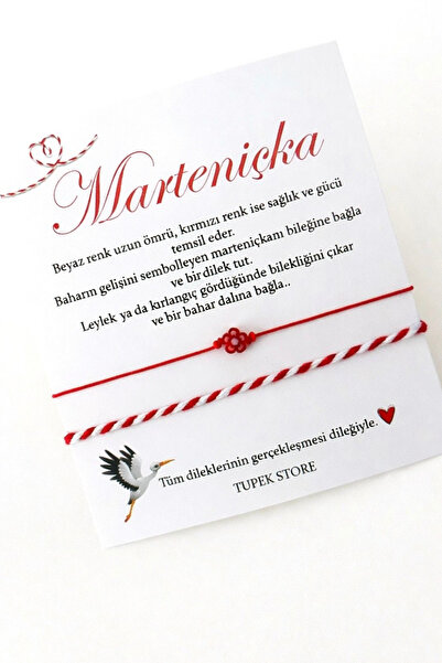 Tupek Store Marteniçka Glass Beaded Red String Bracelet – Handmade Special De...