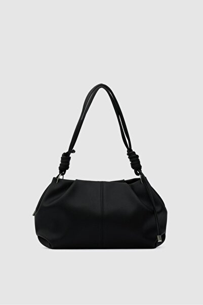 Shule Bags Casa Shoulder Bag with Tie Detail Black