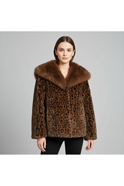 Rabiossa Women's Leopard Fur Coat