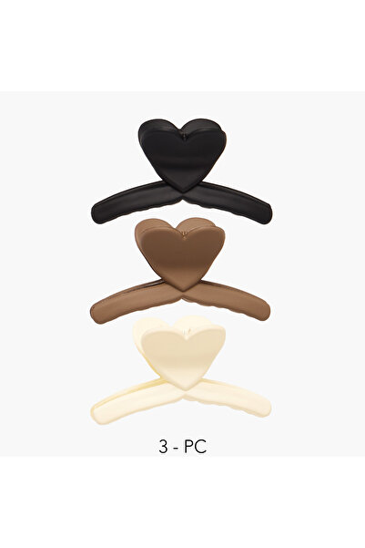 Lifestyle Pack of 3 Heart Shape Hair Clamps