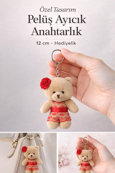 fourcloversfashion Plush Teddy Bear Keychain |   12 Cm, Stylish and Cute Gift