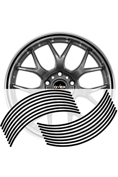 Avex Set 16 inele din autocolant pentru jante culoare Negru Lucios