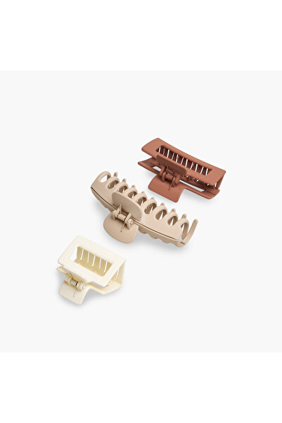 Lifestyle Pack of 3 Rectangle Shaped Hair Clamps with Matte Finish