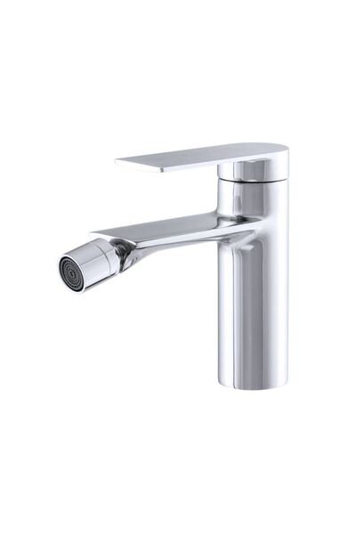 LAVRE Βρύση Μπιντέ Μπάνιου Χρωμίου, Σταθερό Ρύγχος, Μονή Λαβή, Κεραμικό Φυσίγ...