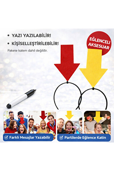 samur parti parti aksesuar & kostüm Kişiselleştirilebilir Ok İşaretli Mesaj T...