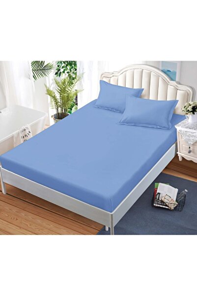 trendyhome Husă de pat cu elastic uni din bumbac finet – 180x200 cm