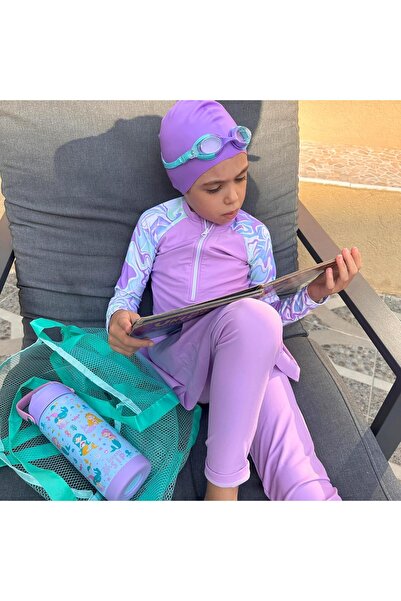 OCEANIC زجاجة مياه فاخرة من الفولاذ المقاوم للصدأ للبنات سعة 550 مل مع شفاطة ...