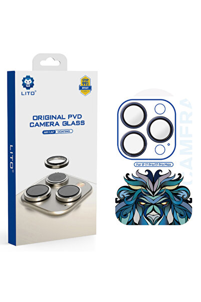 Lito Folie sticla iPhone 17 Pro Titanium AR Camera Glass, bleumarin