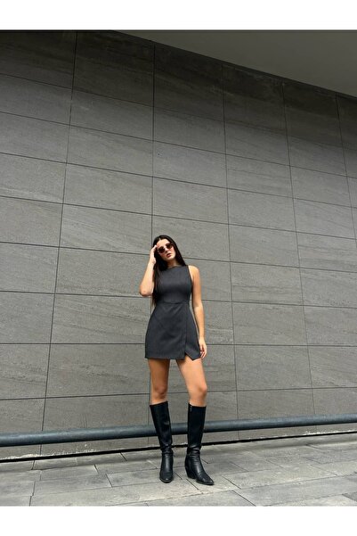 LaGrace Antrasit şortlu elbise