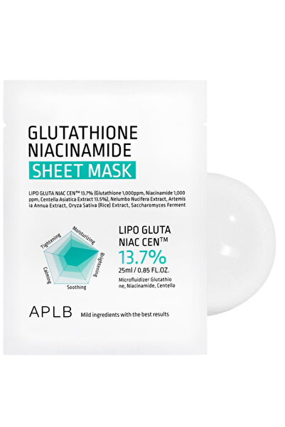 APLB Glutathione Niacinamide Sheet Mask 10pcs – Brightening Hydration for Glo...