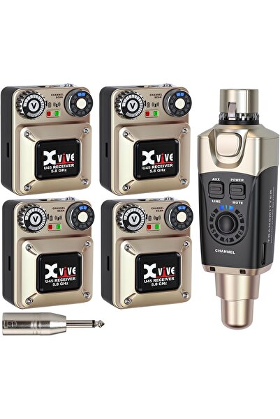 Xvive XV-U45R4 4 Alıcı + 1 Vericili Kablosuz In-Ear Monitör Sistemi