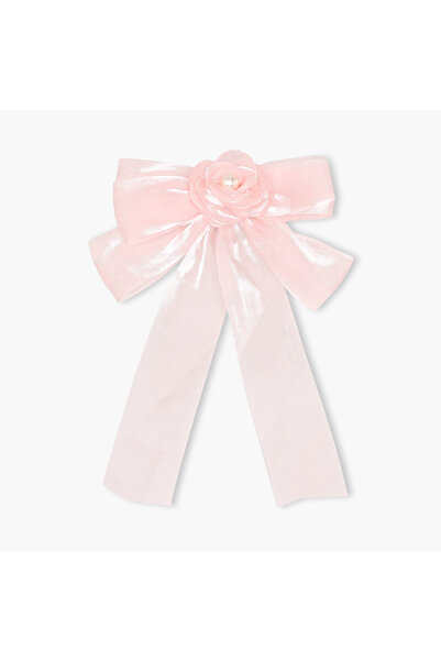 Lifestyle Bow Barrette Hair Clip with Pearl Embellishment