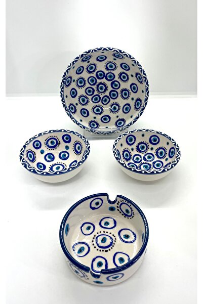 Store Nazar Bead Snack Bowl Handmade Set of 4 Presentation Set