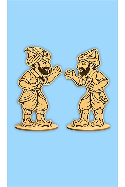 birlazer Hacivat & Karagöz Ahşap Etkinlik Boyama Standlı