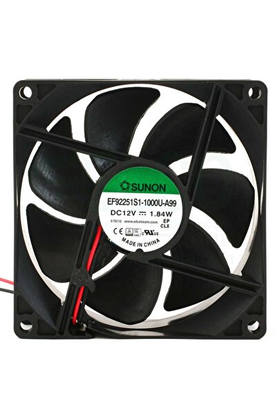 sunon Ventilator axial DC 12VDC 92x92x25 mm 87.04m3/h 34dBA 24AWG EF92251S1-A...