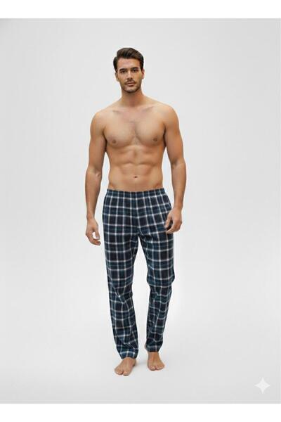 Erse Pantaloni de pijama termici pentru bărbați, în carouri, moi, cu buzunare...