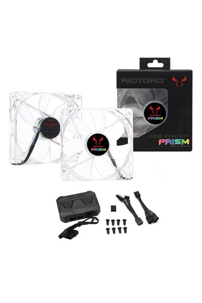 Riotoro Set controller + 2 ventilatoare Prism 120mm iluminare RGB FRGB256-168X