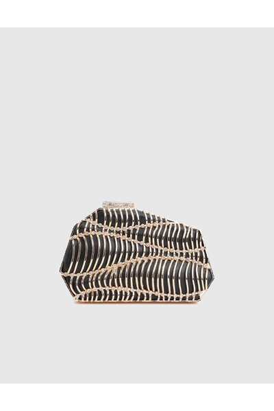 İLVİ Beline Stone Black Women's Handbag