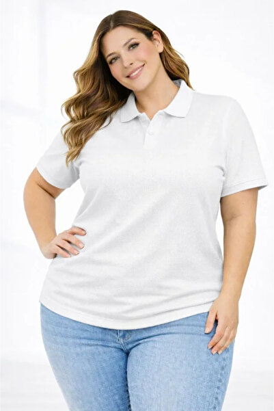 DRESSIFY WOMEN’S FASHION Pique Fabric Buttoned Collar Oversized Plus Size Cas...