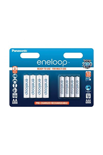 PANASONIC Set acumulatori Eneloop Ni-MH AA(R6) 1900mA +AAA (R3) 750mA B4+4 BK...