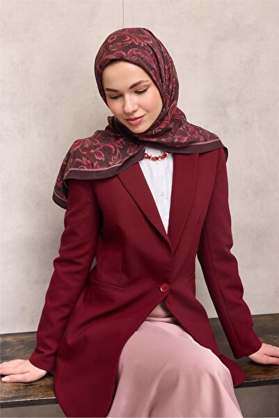 Silk Home Viscose Velora Scarf Four Seasons Baroque Floral Pattern Cherry Pur...