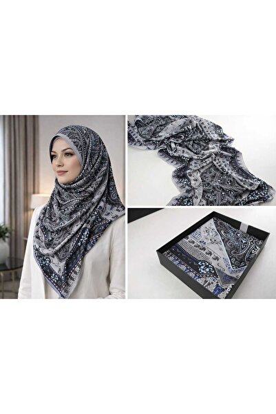tomrisboutique Luxury Shawl Silk Hijab 4 Seasons Double Sided Paisley Ethnic ...
