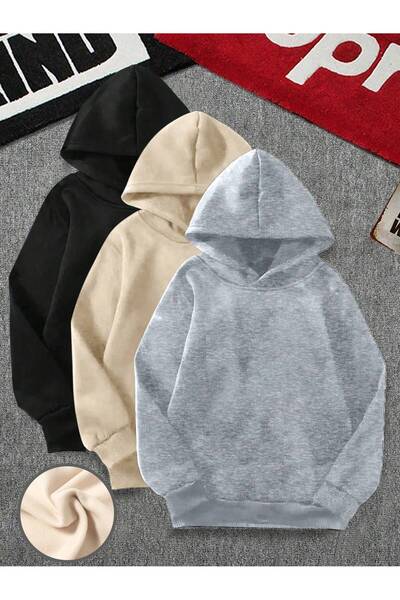 EYAX MODA 3 Pieces Advantage Package Hooded Pocket Sweatshirt