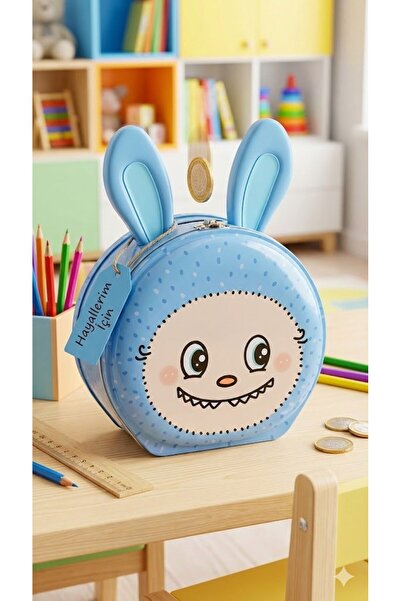 Deco Elit 1 Adet Sevimli Labubu Figürlü Kilitli Metal Kumbara - Çocuklar İçin...