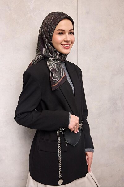 Silk Home Viscose Velora Scarf Four Seasons Antique Pattern Plum Purple 90X90