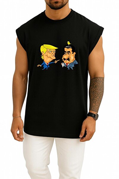 Bahriyeli Collection قصة فضفاضة رياضي يحمل على صدره صورة الرئيس الأمريكي ترام...