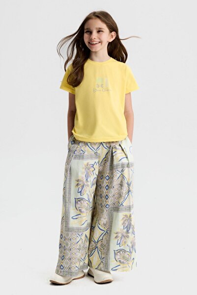 NK Fată Etnică tricou 8-14 Ani Galben