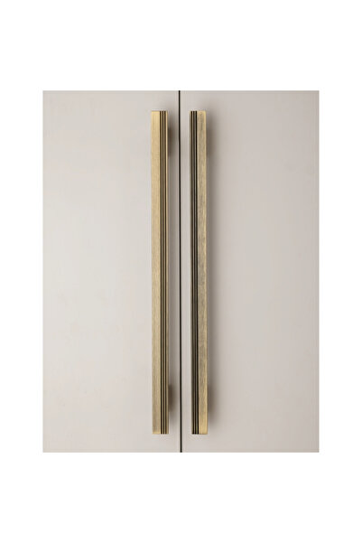System 9783 Düz/Çizgili Çekme/Sürgü Kapı Kolu Antik Rengi 49 cm (iki delik ar...