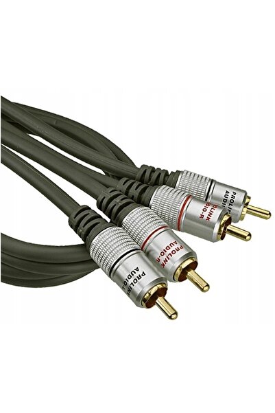 OEM RCA cable male plug x2 on both sides 5m black PROLINK TCV4270-5.0