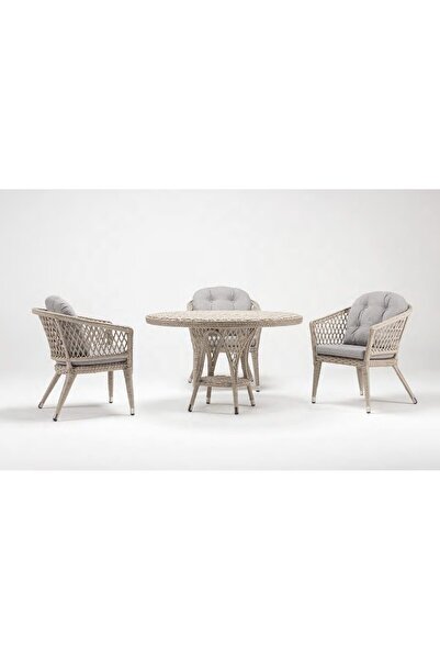 Luce Garden Sümbül Bahçe Masa Takımı 90 x 90 cm Masa + 3 Tekli Sandalye