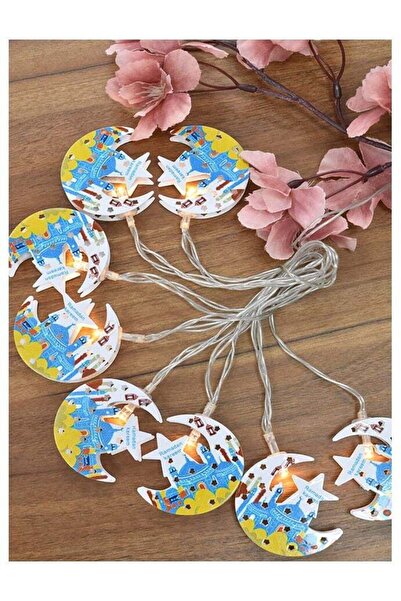 Fun Moment شريط إضاءة زخرفي على شكل هلال، مزود بـ 8 مصابيح، يعمل بالبطارية، م...