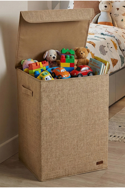 PH Prendi Home Jute Cover Toy Box Foldable Stain Resistant Children's Room Ba...