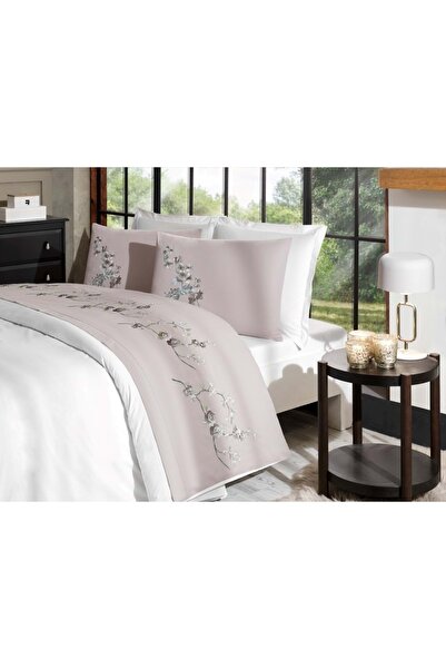Özdilek Akfil Boutique -Florest Bej- Çift Kişilik Nevresim Takımı (4 Yastık K...