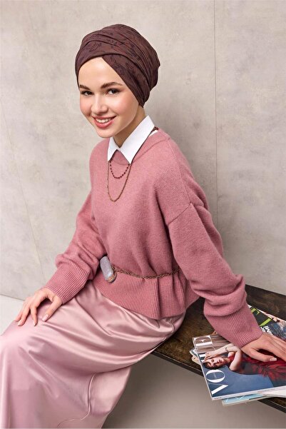 Silk Home Eșarfă din viscoză Velora Four Seasons Model Floral Baroc Maro Prun...