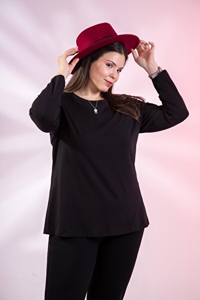 Roxxlen Μπλούζα Basic με λαιμόκοψη ποδηλάτου σε μεγάλο μέγεθος