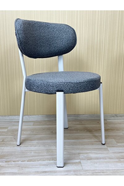 DİLETTO 2 ADET SANDALYE MUTFAK SANDALYESİ SALON SANDALYESİ BEYAZ METAL İSKELE...